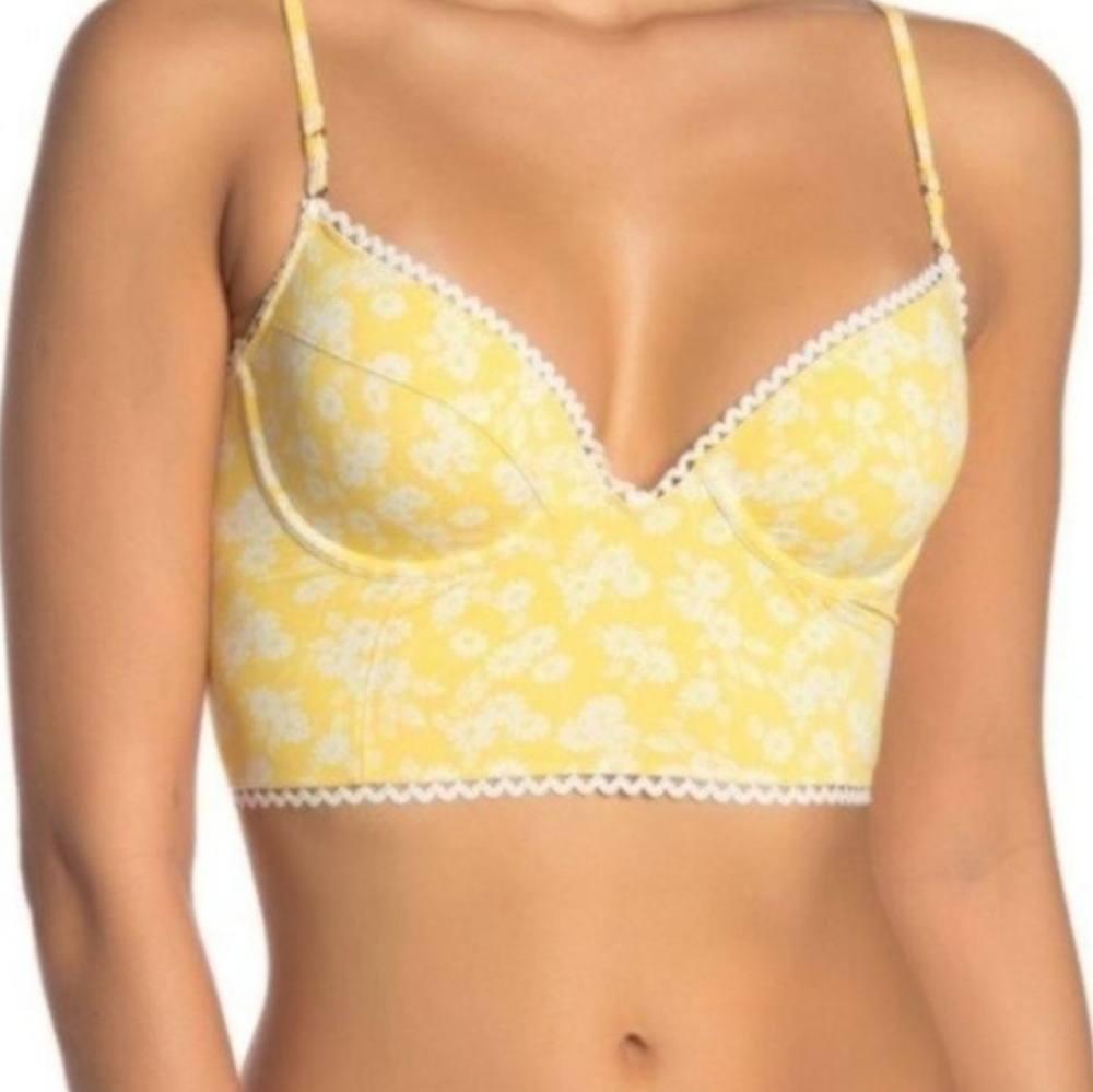 Free People Intimate Lulu Floral Longline Bra